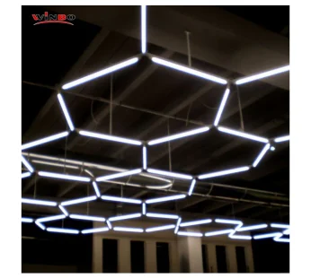 2400*4800MM Hexagon Detailing Workshop Ceiling Led Lights for Car Shop and Garage Honeycomb Lights Hexagonal Led Light